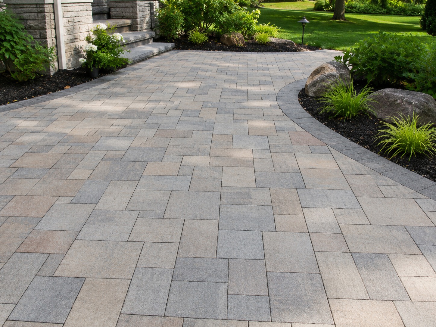 Herringbone paver driveway Auckland quality paving