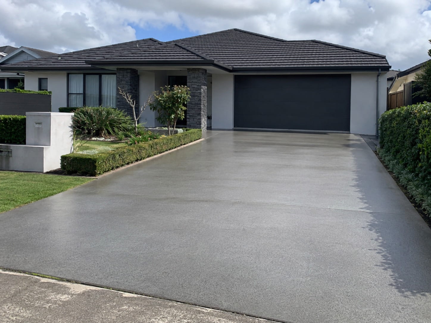 Polished concrete driveway Auckland NZ